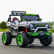 Двухместный детский электромобиль M 6350EBLR-11(24V) серый с мягким сиденьем